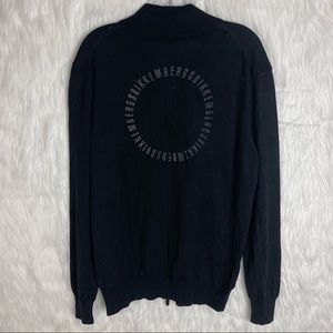 Bikkembergs Black Wool Zip Up Sweater